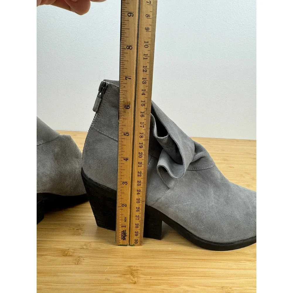 EILEEN FISHER Tornado Gray Suede Wedge Booties Ankle Boots Women Size‎ 8.5